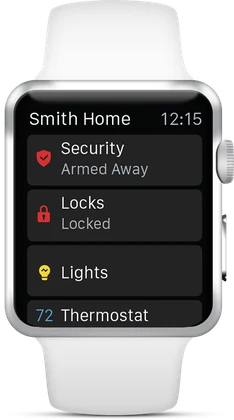 Alarm.com app on an Apple Watch