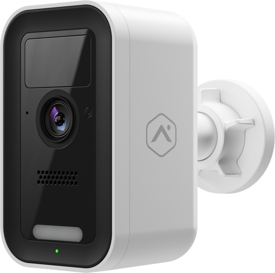 Alarm.com ADC-V731B wire-free battery camera on its magnetic mount