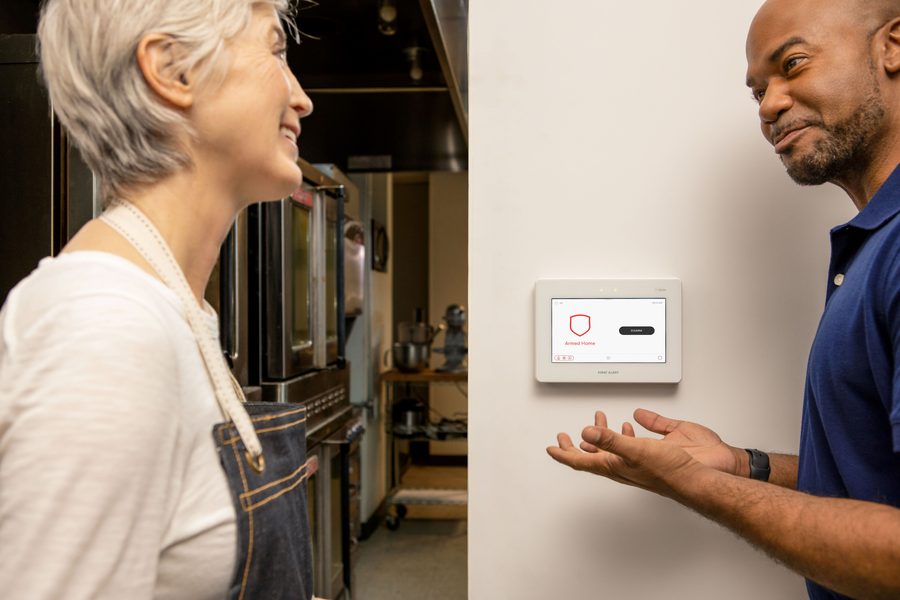 First Alert ProSeries panel protecting a small bakery