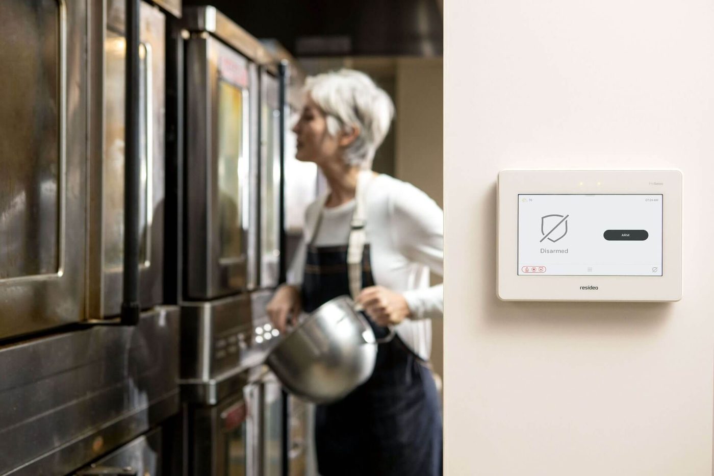 First Alert panel protecting a commercial bakery kitchen