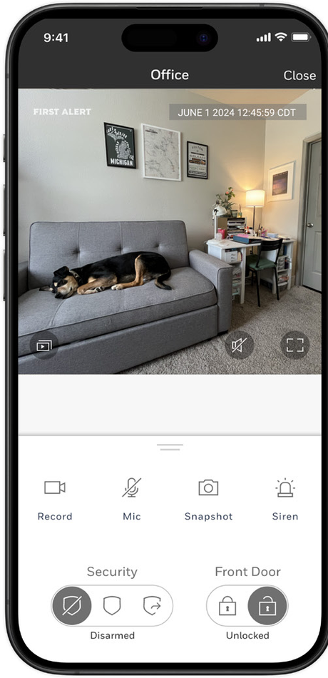 Total Connect 2.0 app on a smartphone